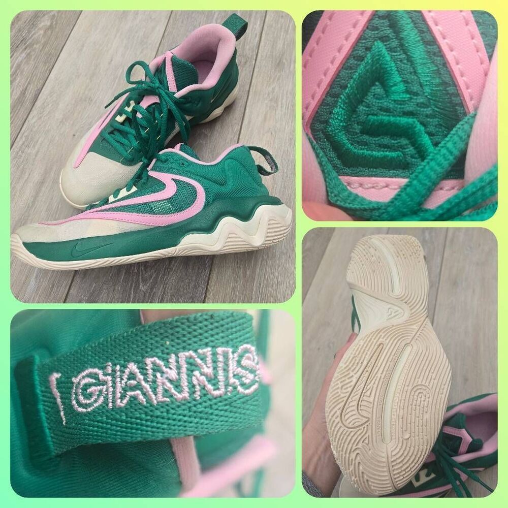 Nike Giannis Immortality green pink white mens basketball sneakers sz 7.5 wicked